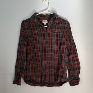 L.L. Bean Grey Stewart Tartan Flannel Shirt